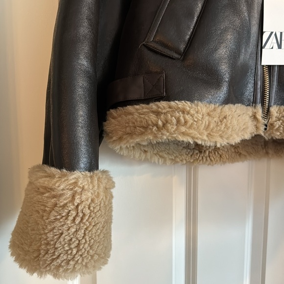 Zara Double-Faced Faux Leather Biker Size small NWT - Picture 13 of 15